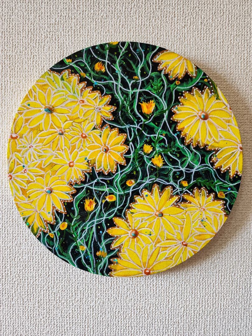 アクリル画　花の絵