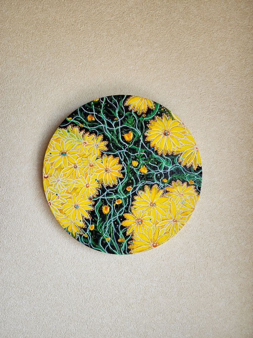 アクリル画　花の絵