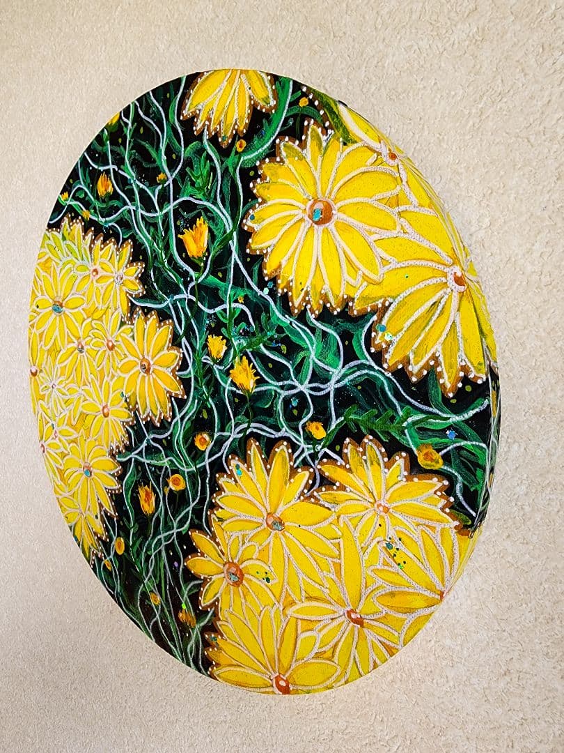 アクリル画　花の絵