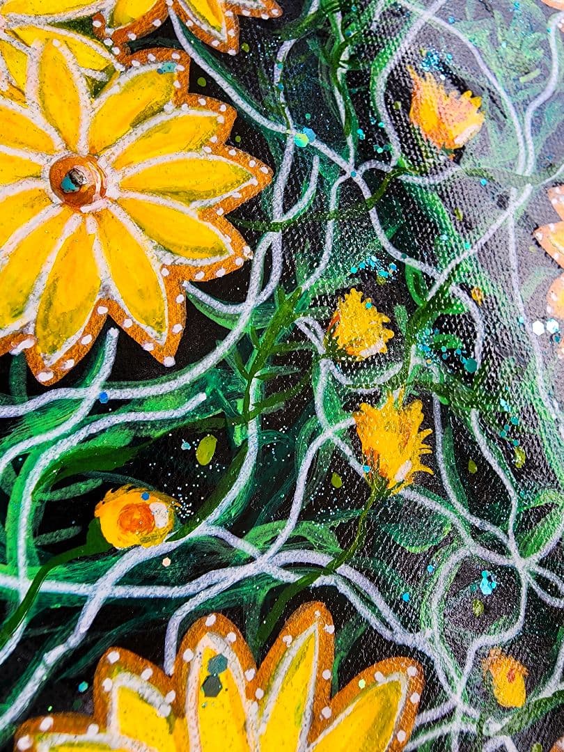 アクリル画　花の絵