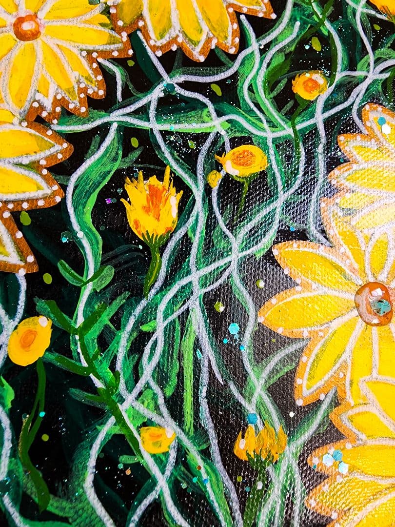 アクリル画　花の絵