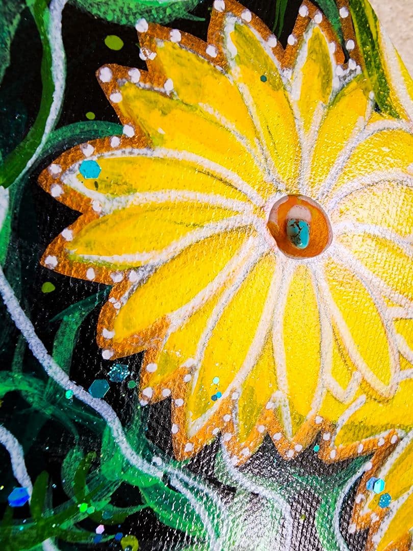 アクリル画　花の絵