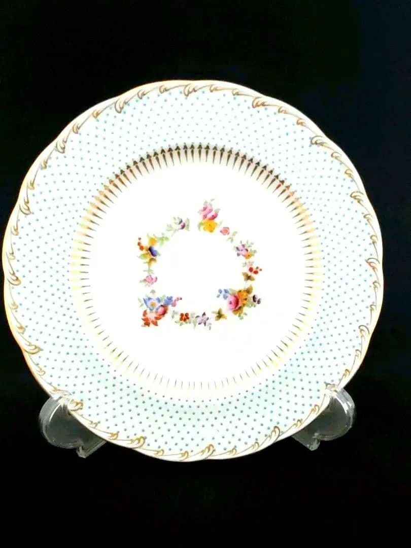 オールドミントン ドットプレート 19世紀 25cm