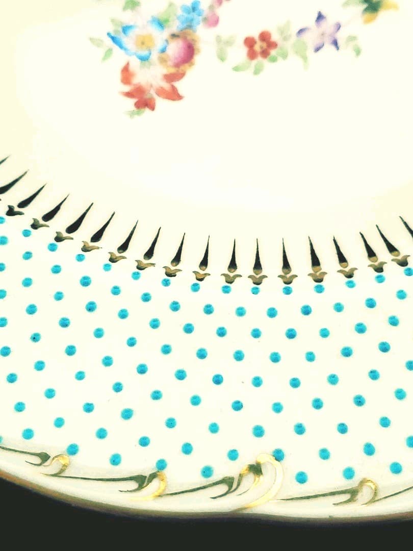 オールドミントン ドットプレート 19世紀 25cm