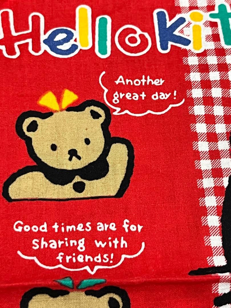 レトロ　1989年　サンリオ　Sanrio ハローキティ　昔のハンカチ　英語文字