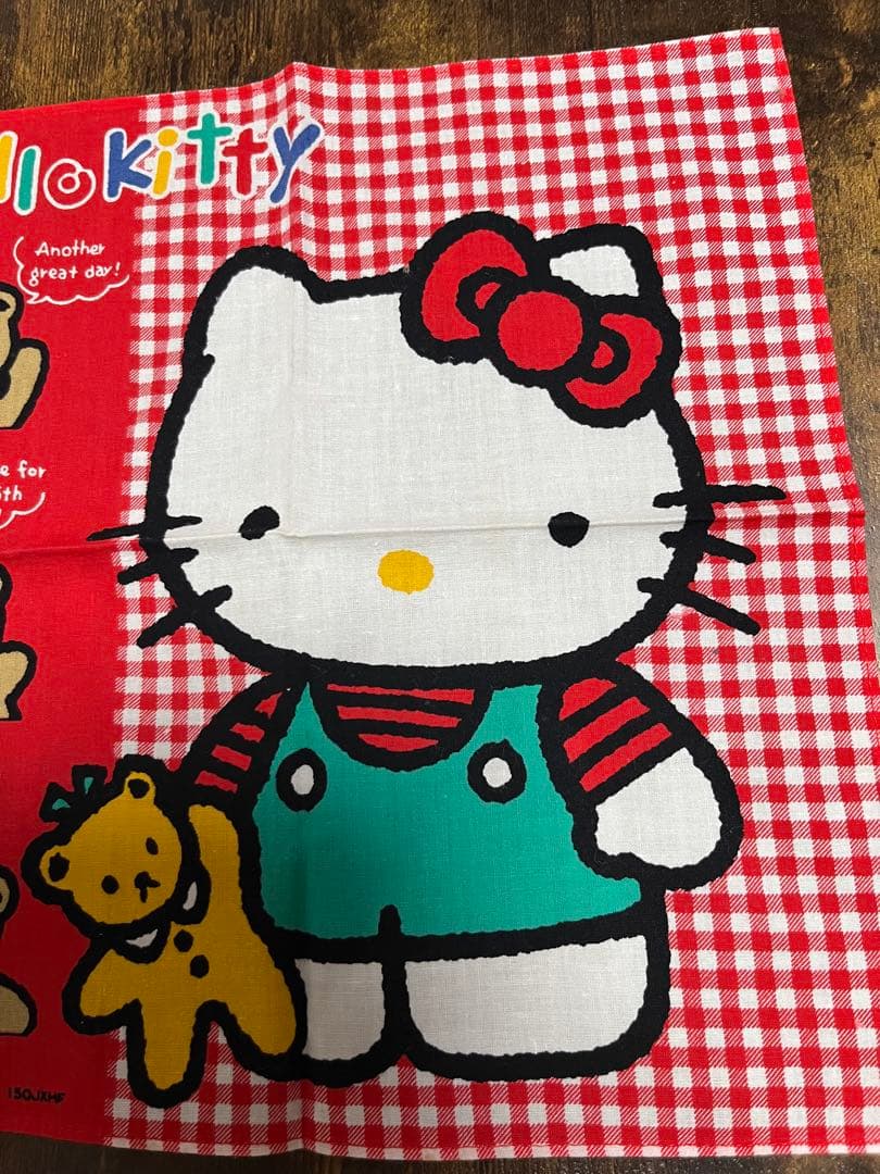 レトロ　1989年　サンリオ　Sanrio ハローキティ　昔のハンカチ　英語文字