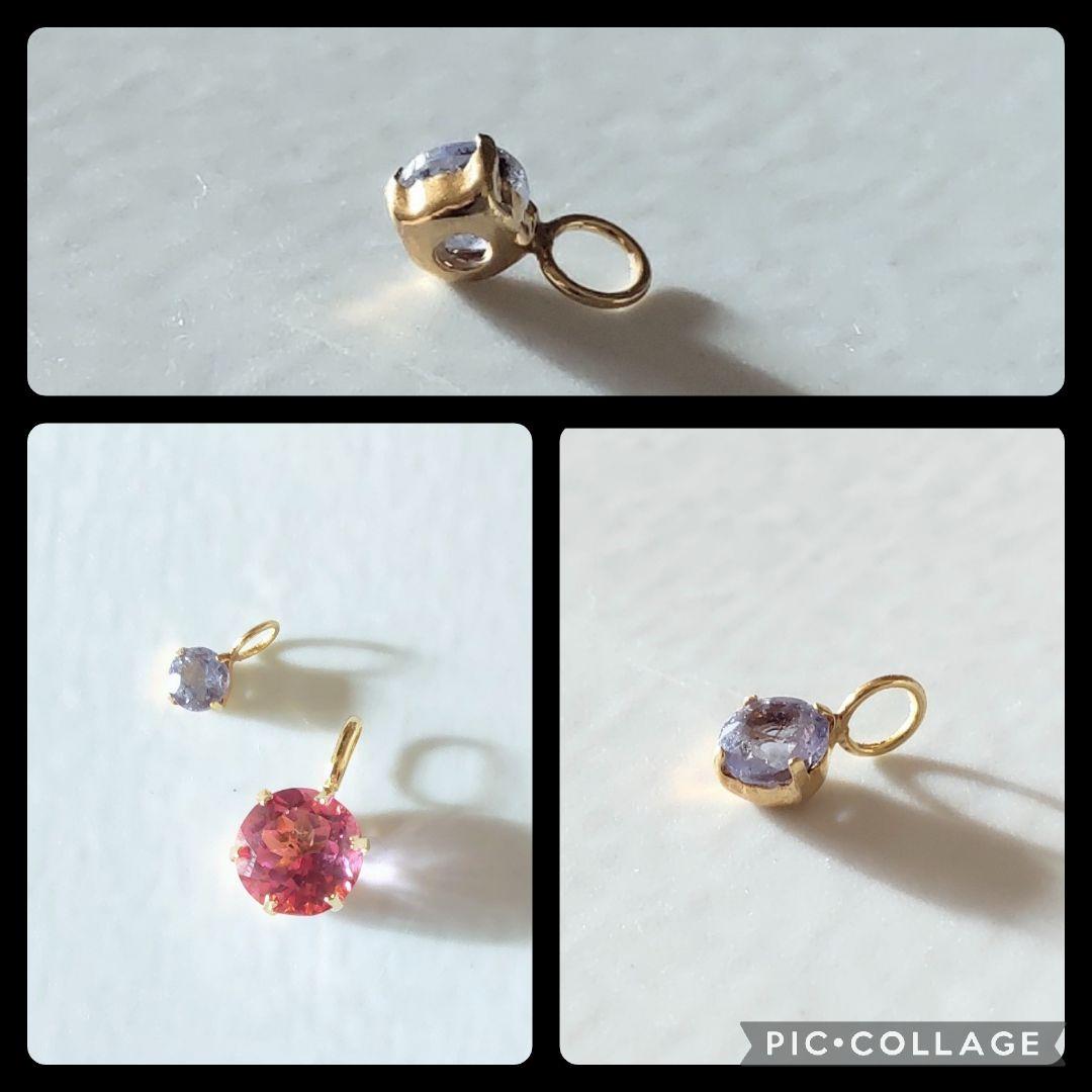 タンザナイト　ペンダントトップ　K18　４mm