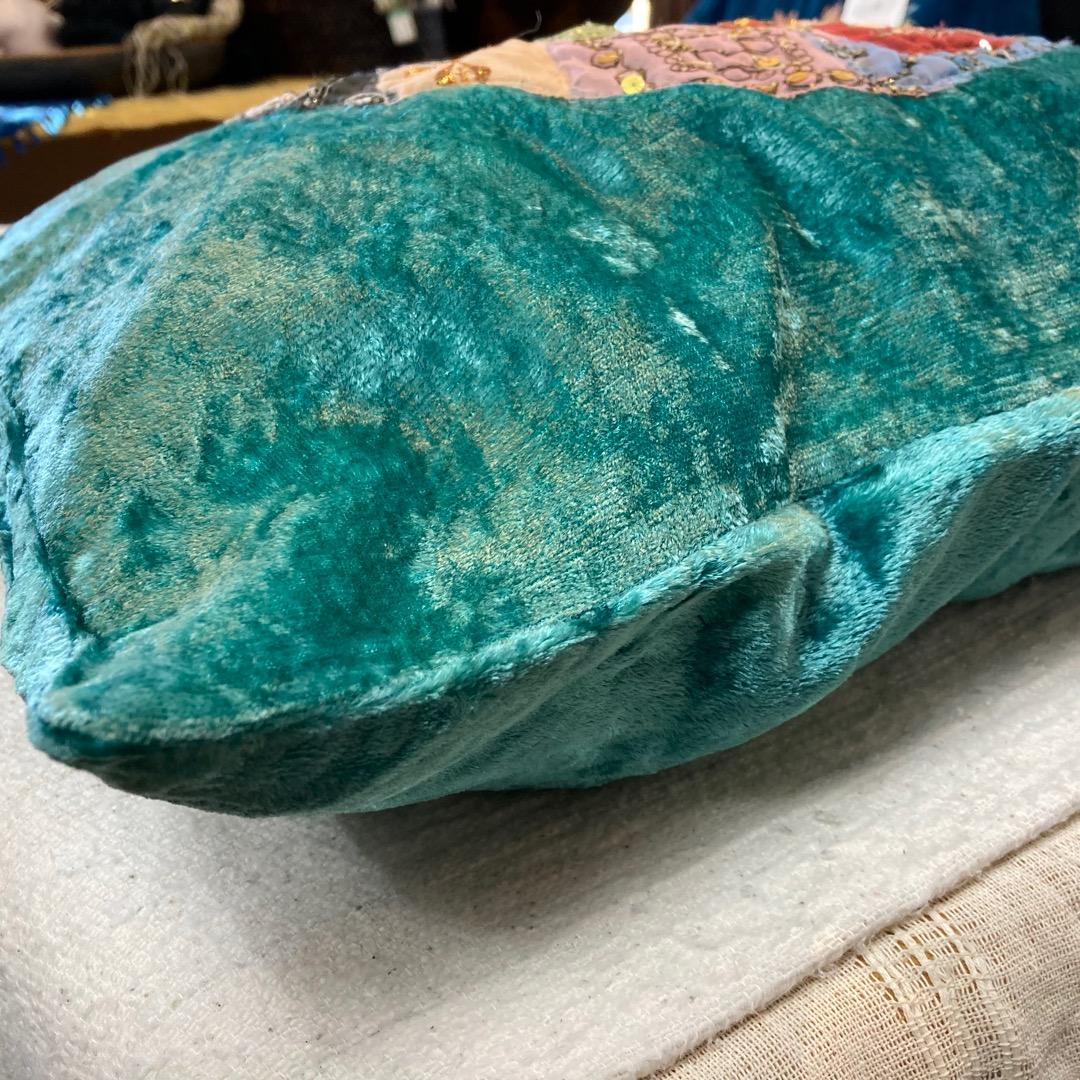 クッションカバー　インド　アジアン風　緑