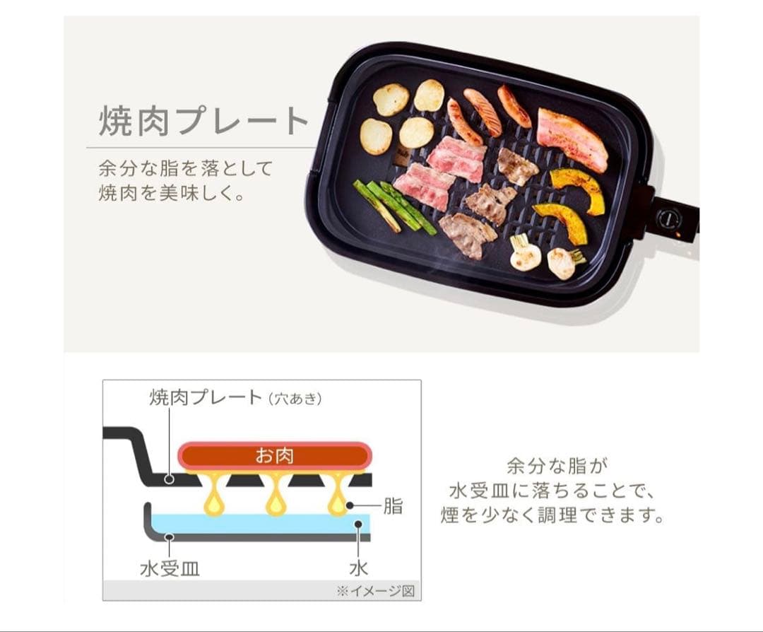 アイリスオーヤマ ホットプレート ZIHA-A30-HA ASH 3枚プレート