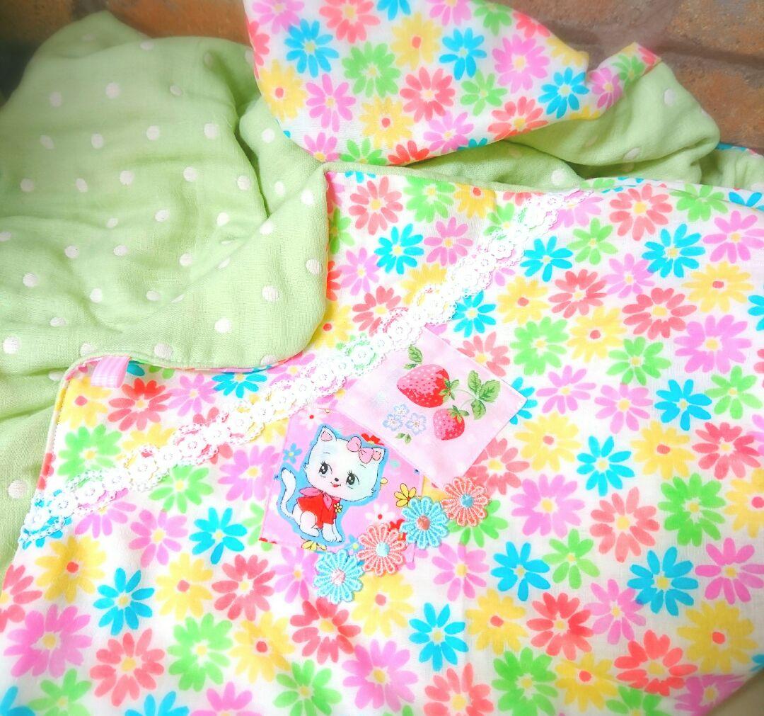 専用❤みかん＊超特価⭐ふわとろ８重ガーゼ⭐特大ブラケット❤コスモス❤猫