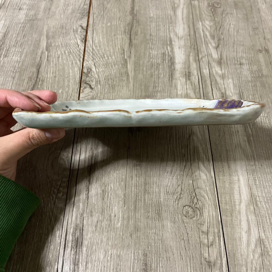 E-1 【極美品】高級 和食器 半月皿 5枚セット 金銀彩 和紙風お正月 銘々皿