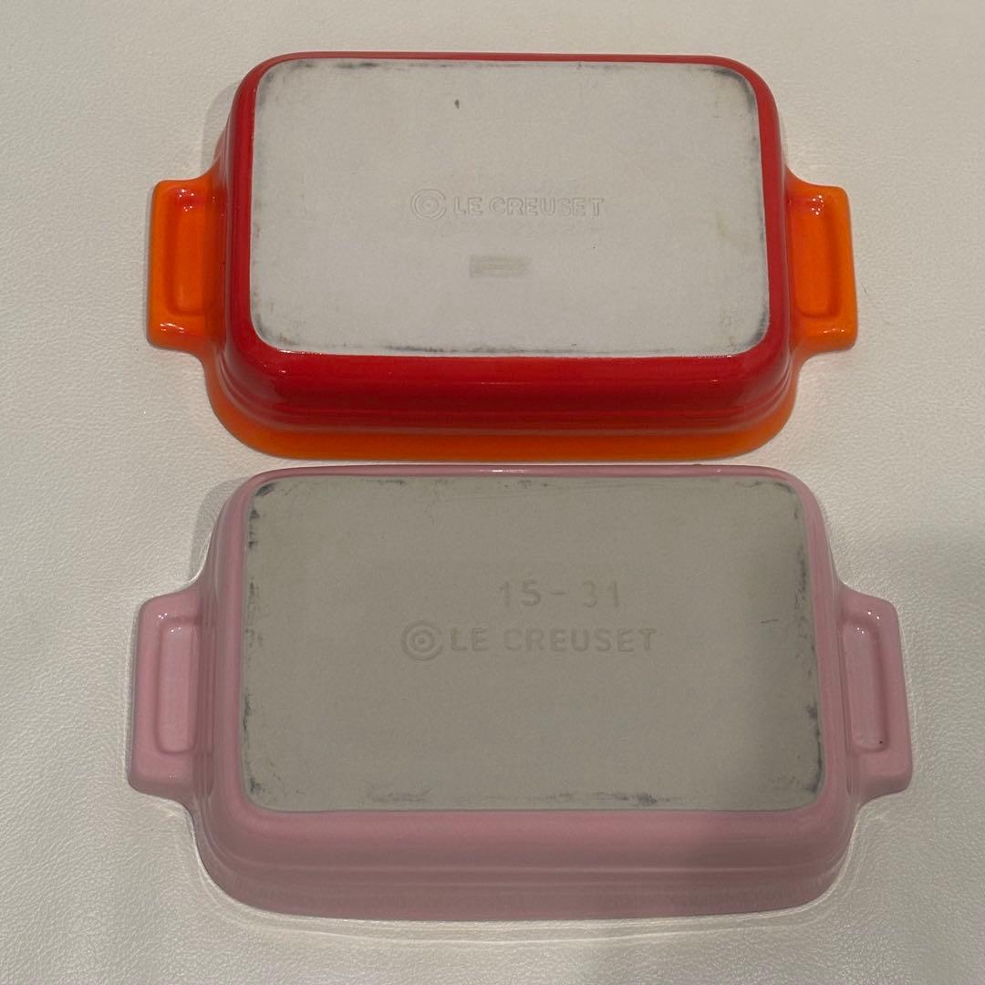 LE CREUSET レジェ・レクタンギュラー・プレート/グラタン皿 各2枚