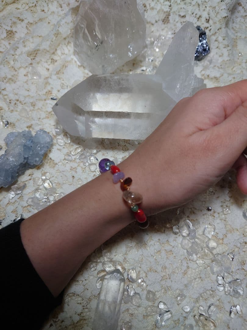 ラリマー、ルチルクォーツ、アンバー、ミラーボールカットアメジストなど