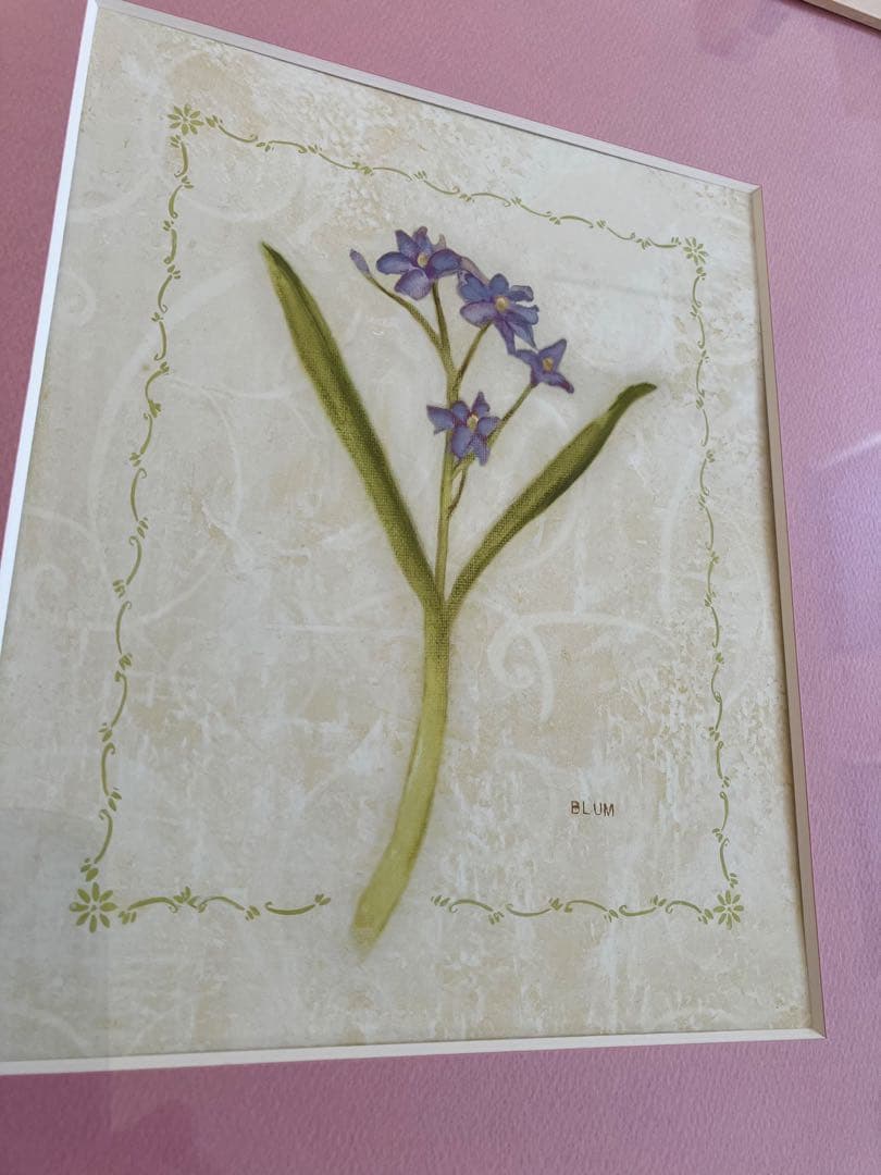 【アートフレーム】シェリーブラム絵画ポスター勿忘草ワスレナグサ モデルルーム展示