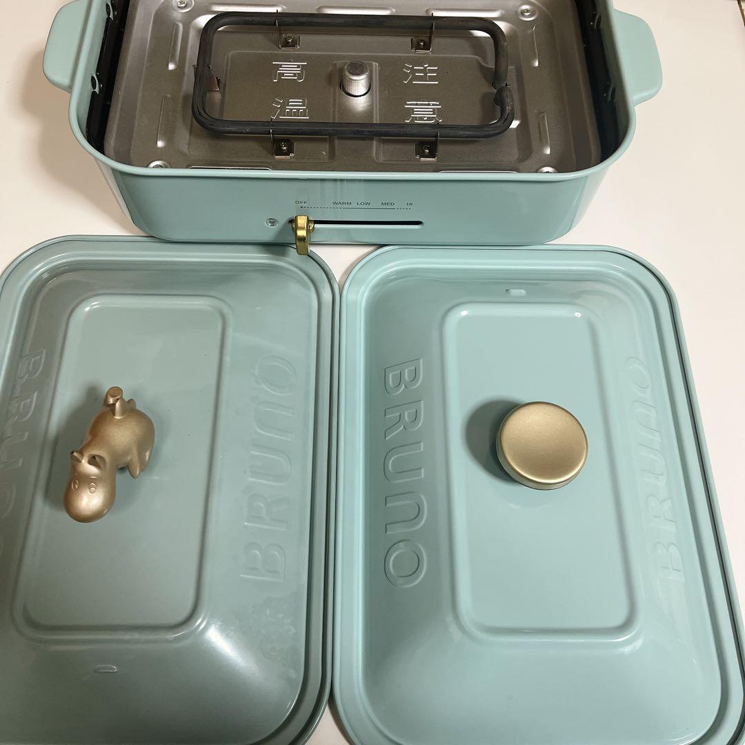 BRUNOコンパクトホットプレート【ミント】ムーミンの蓋とパンケーキプレート付