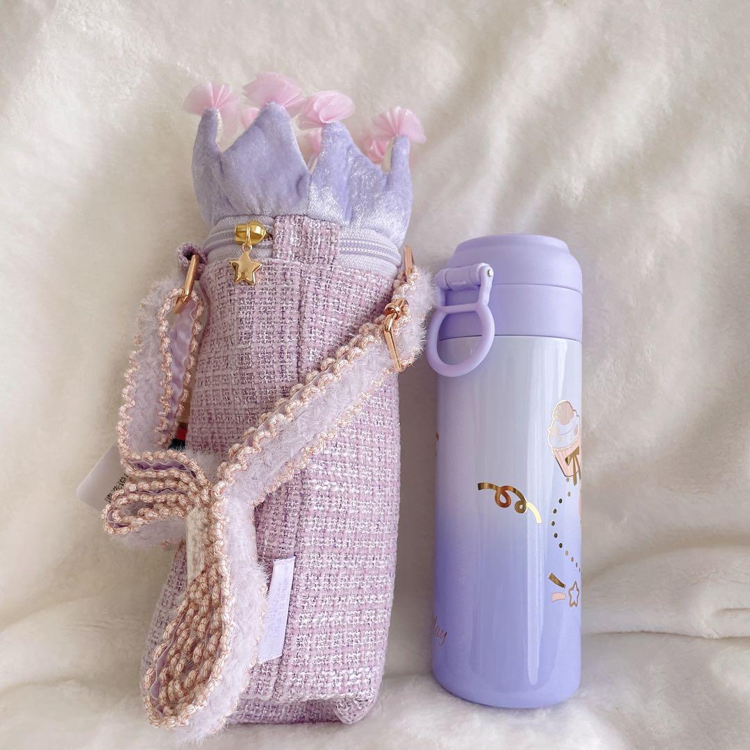 上海ディズニーバースデーシェリーメイステンレスふわふわ水筒カバーセット400ml