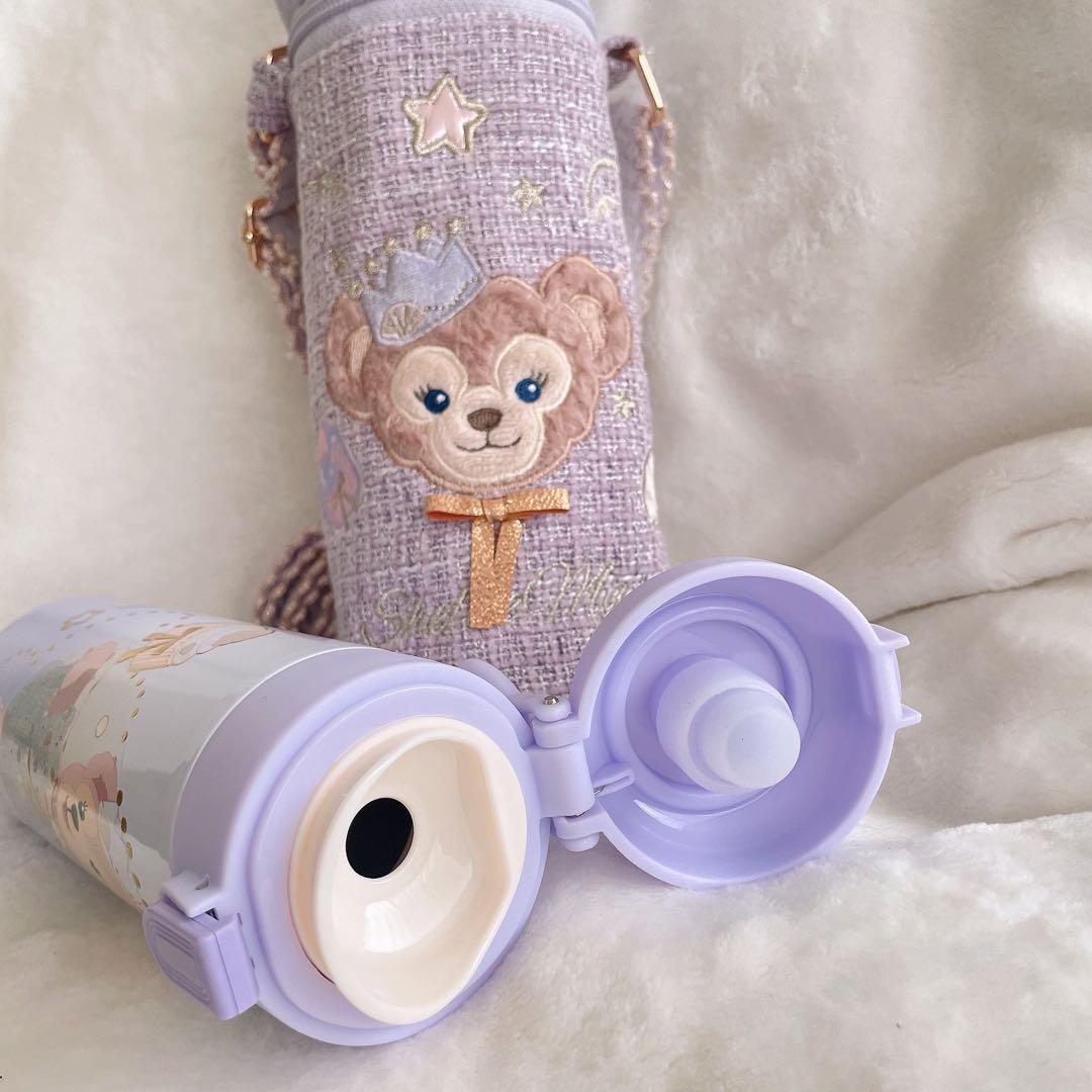 上海ディズニーバースデーシェリーメイステンレスふわふわ水筒カバーセット400ml