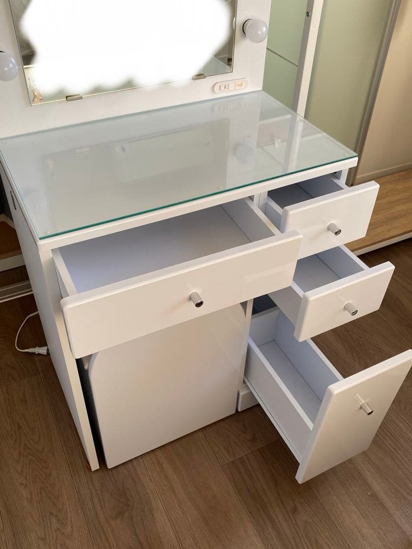 ドレッサー LED照明付き ホワイト