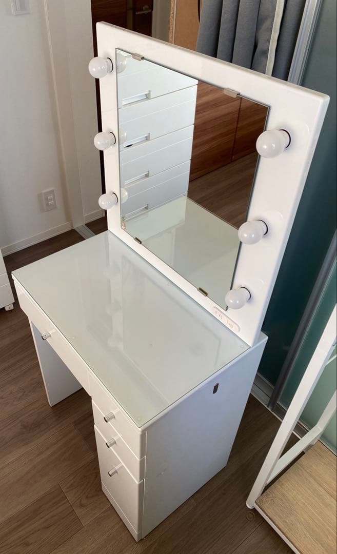 ドレッサー LED照明付き ホワイト