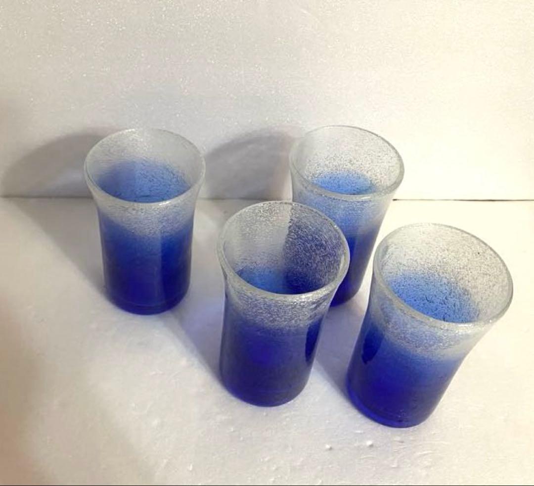 琉球ガラス　泡入り花瓶・泡入りグラス✖️5