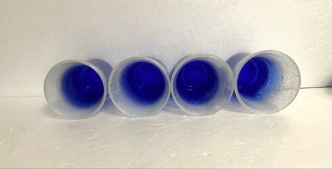 琉球ガラス　泡入り花瓶・泡入りグラス✖️5