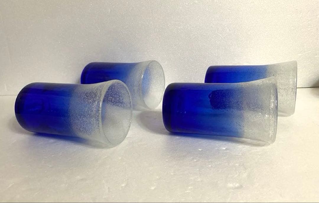 琉球ガラス　泡入り花瓶・泡入りグラス✖️5