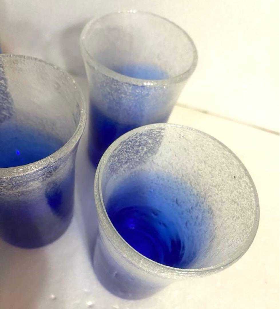 琉球ガラス　泡入り花瓶・泡入りグラス✖️5