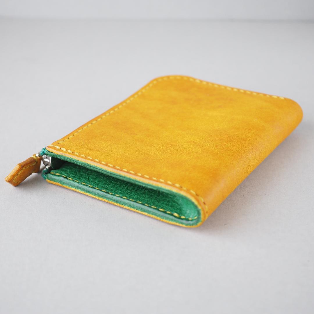 イタリアンレザー マルゴーとリネアヴァスカボックスを使ったL字型ファスナー財布