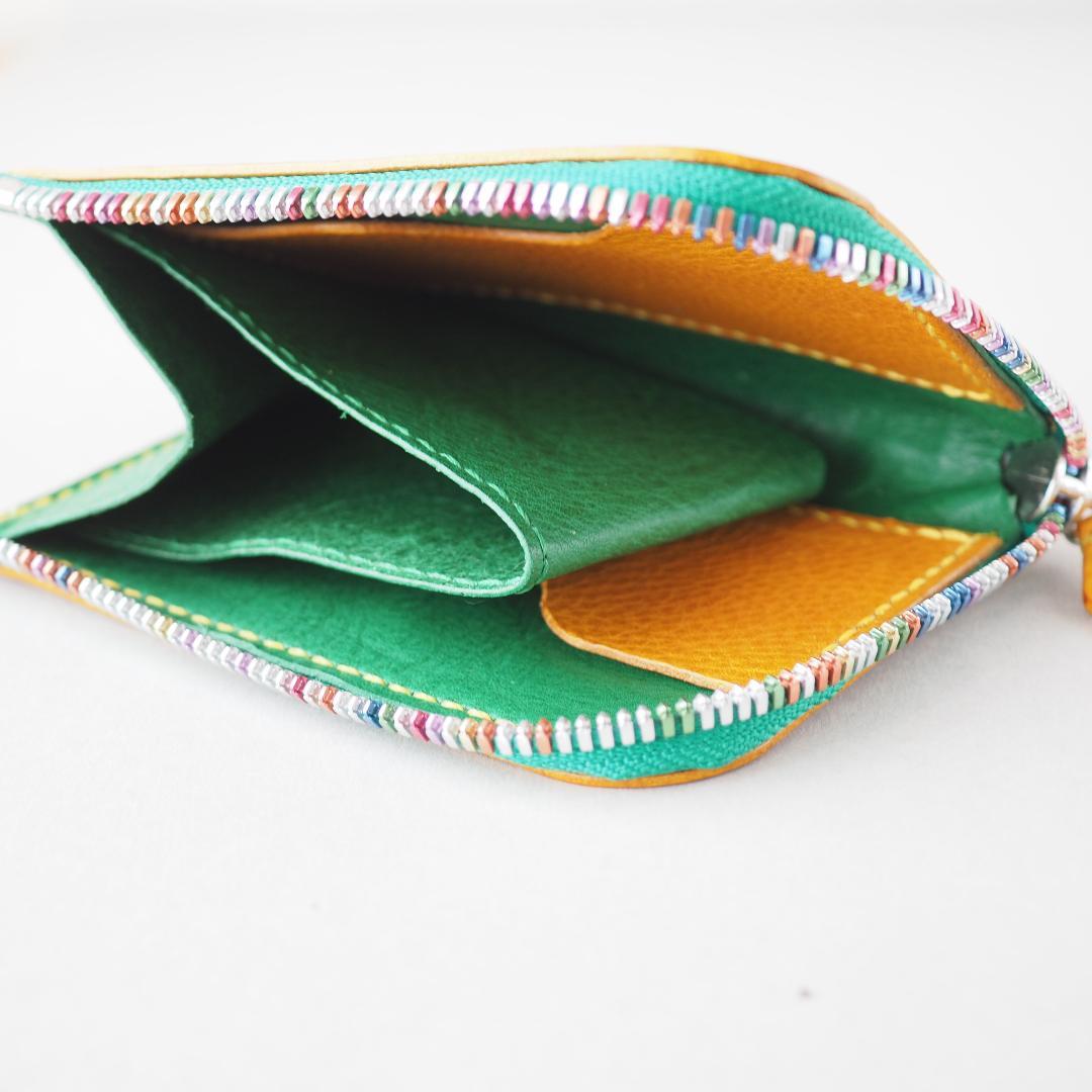 イタリアンレザー マルゴーとリネアヴァスカボックスを使ったL字型ファスナー財布