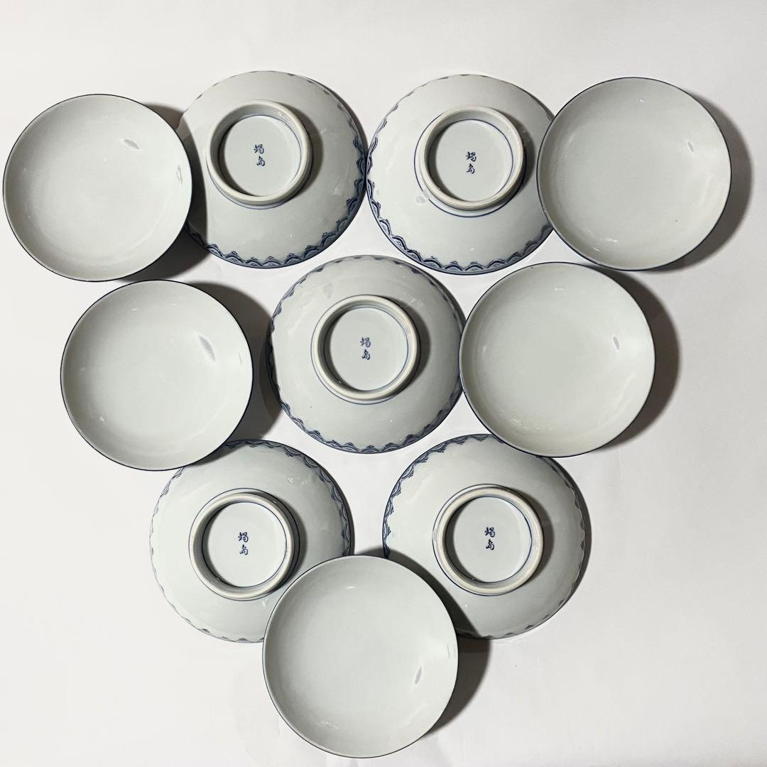 伊万里鍋島焼　唐子柄　蓋つき煮物椀 5客セット