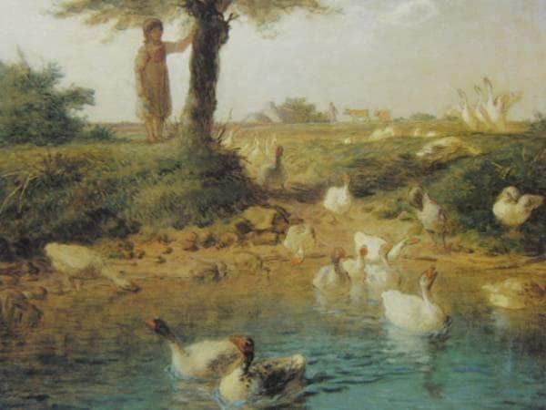 Jean-Franois Millet、鵞鳥番の少女2、希少画集画