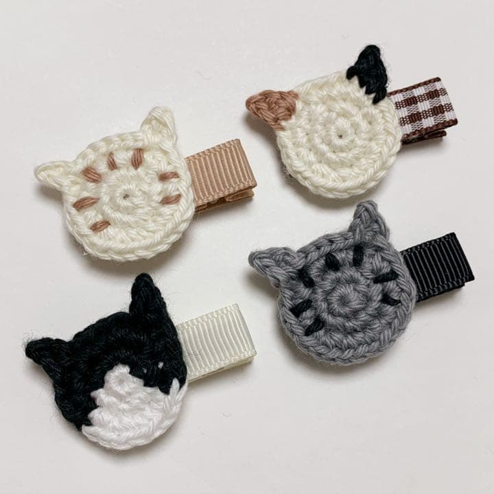 ♡ネコちゃん　ベビーキッズヘアクリップ　ヘアゴム　ヘアピン  ハンドメイド