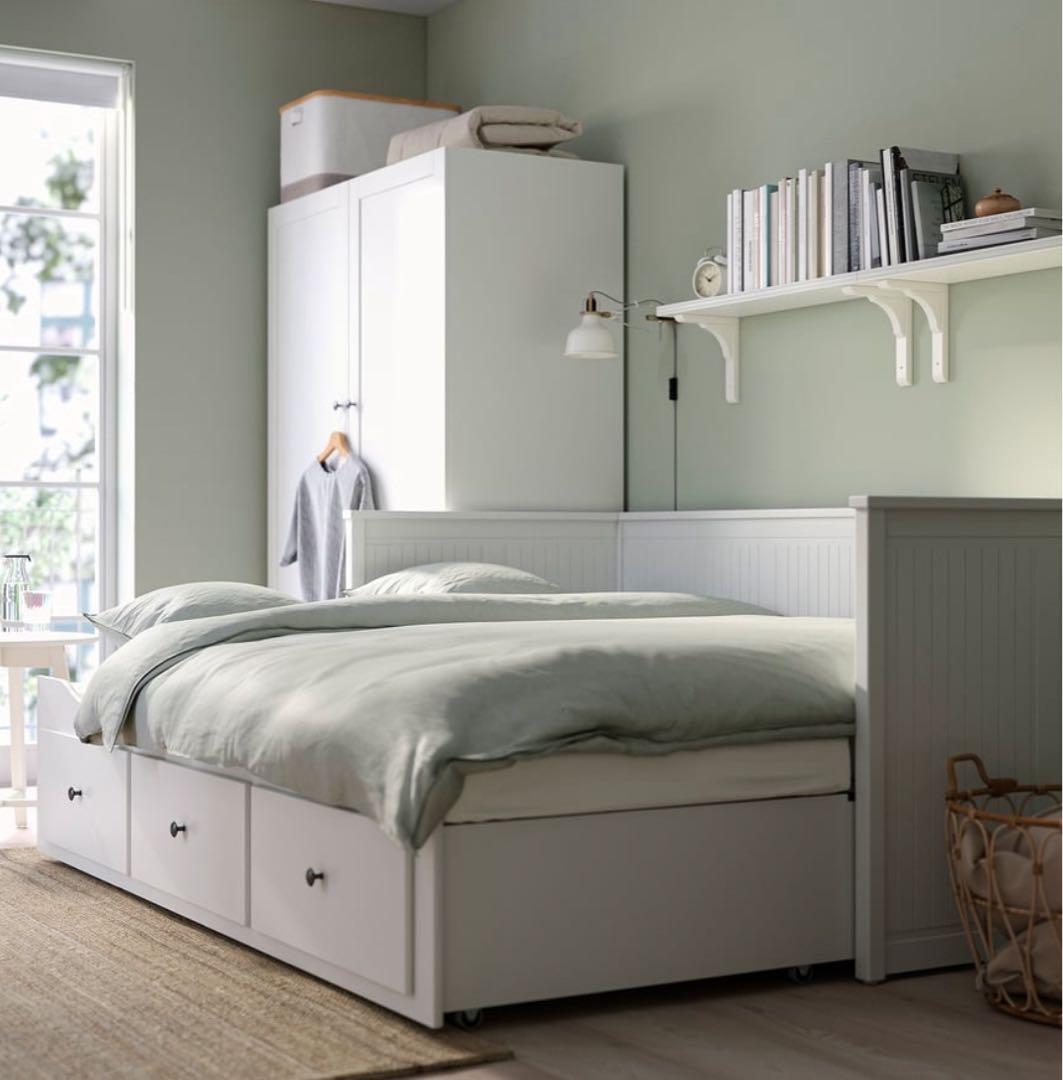 【かっくん】☆IKEA【マットレス1枚付き】ヘムネス デイベッドフレーム