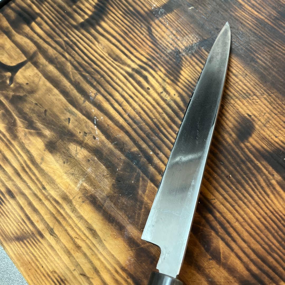 木屋　柳刃包丁 鋼製 直刃 木製ハンドル
