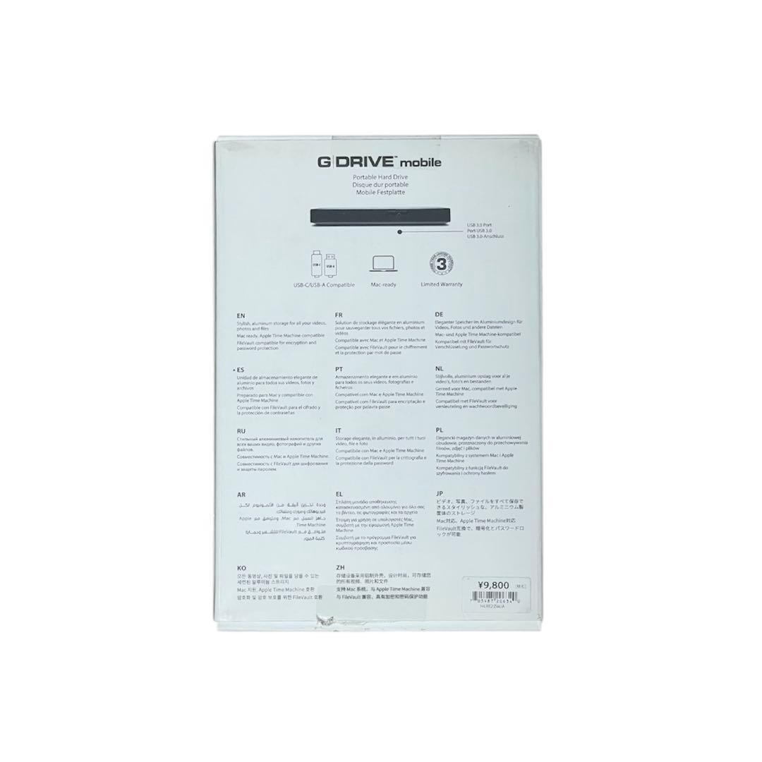 外付けハードディスク・ドライブ G-Technology G/DRIVE mobile 1TB New
