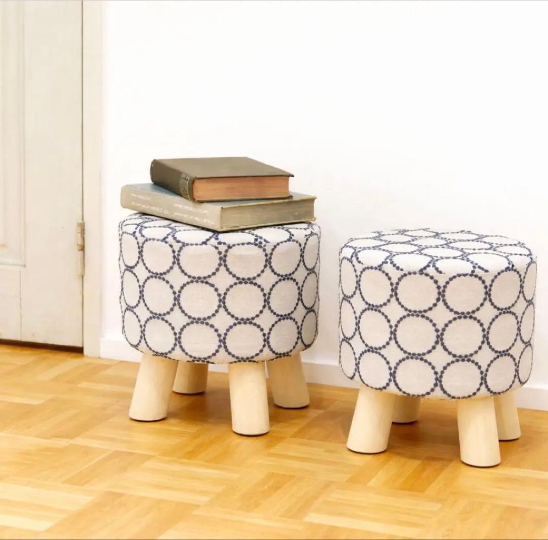 かわいい円形オットマン⭐︎ミナペルホネン⭐︎タンバリン⭐︎ミニスツール⭐︎北欧