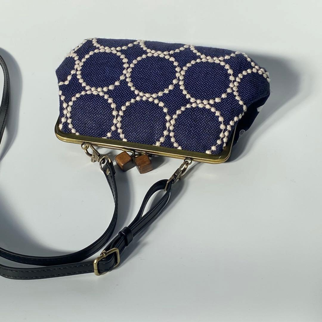 がま口ポシェット＊スマホポシェット＊ハンドメイド＊ミナペルホネン＊はぎれパッチ