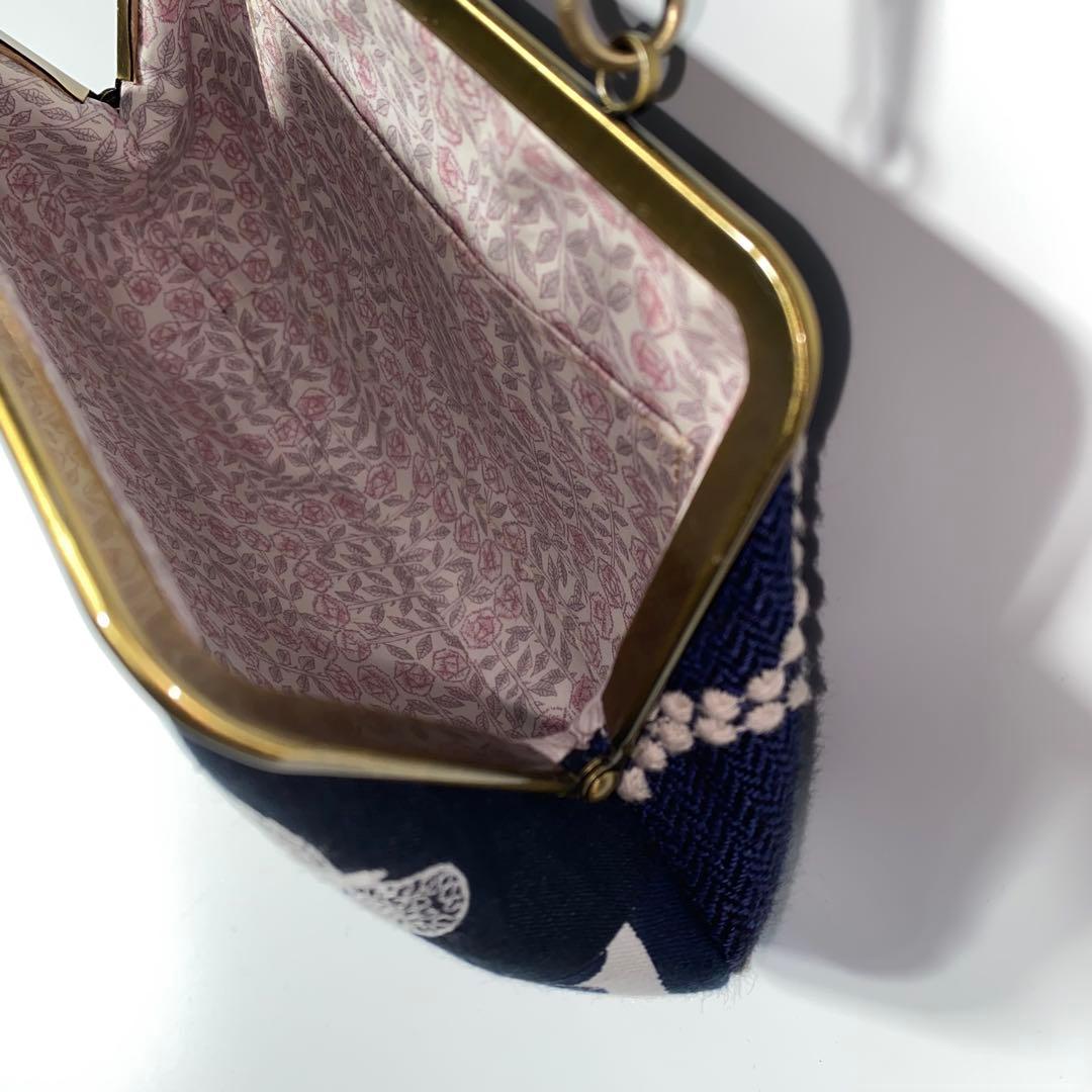 がま口ポシェット＊スマホポシェット＊ハンドメイド＊ミナペルホネン＊はぎれパッチ