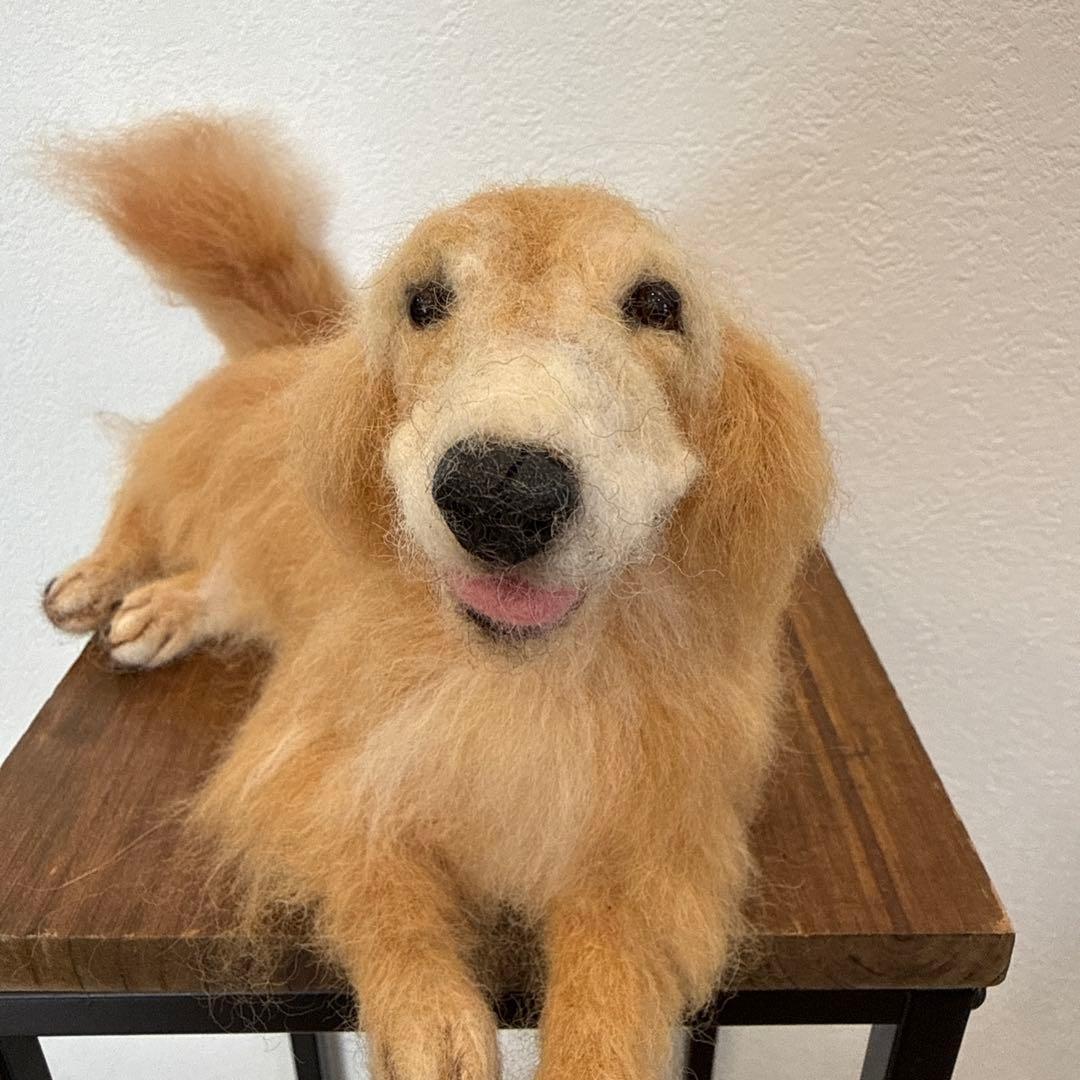羊毛フェルト製のリアルな犬