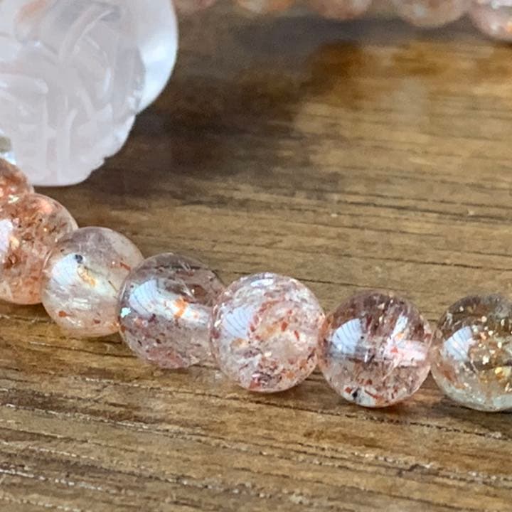 セリサイトインクォーツ貔貅＆マイカサンストーンブレスレット