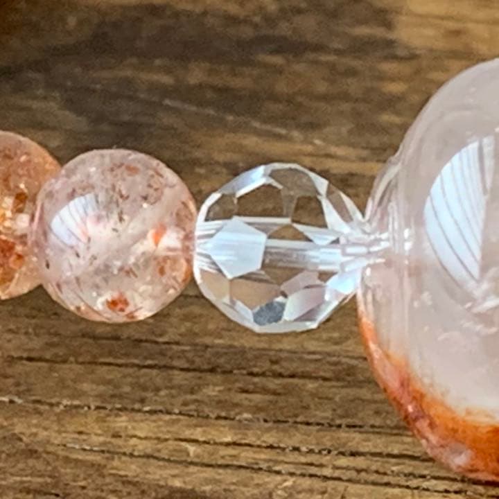 セリサイトインクォーツ貔貅＆マイカサンストーンブレスレット