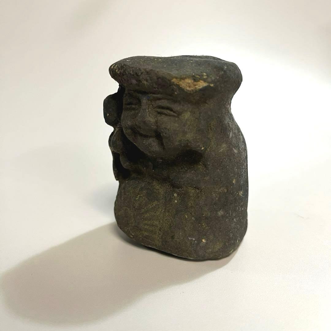 骨董　石彫　小さな大黒天　大黒様　石像　縁起物　民衆仏　田の神様　民芸　民間信仰