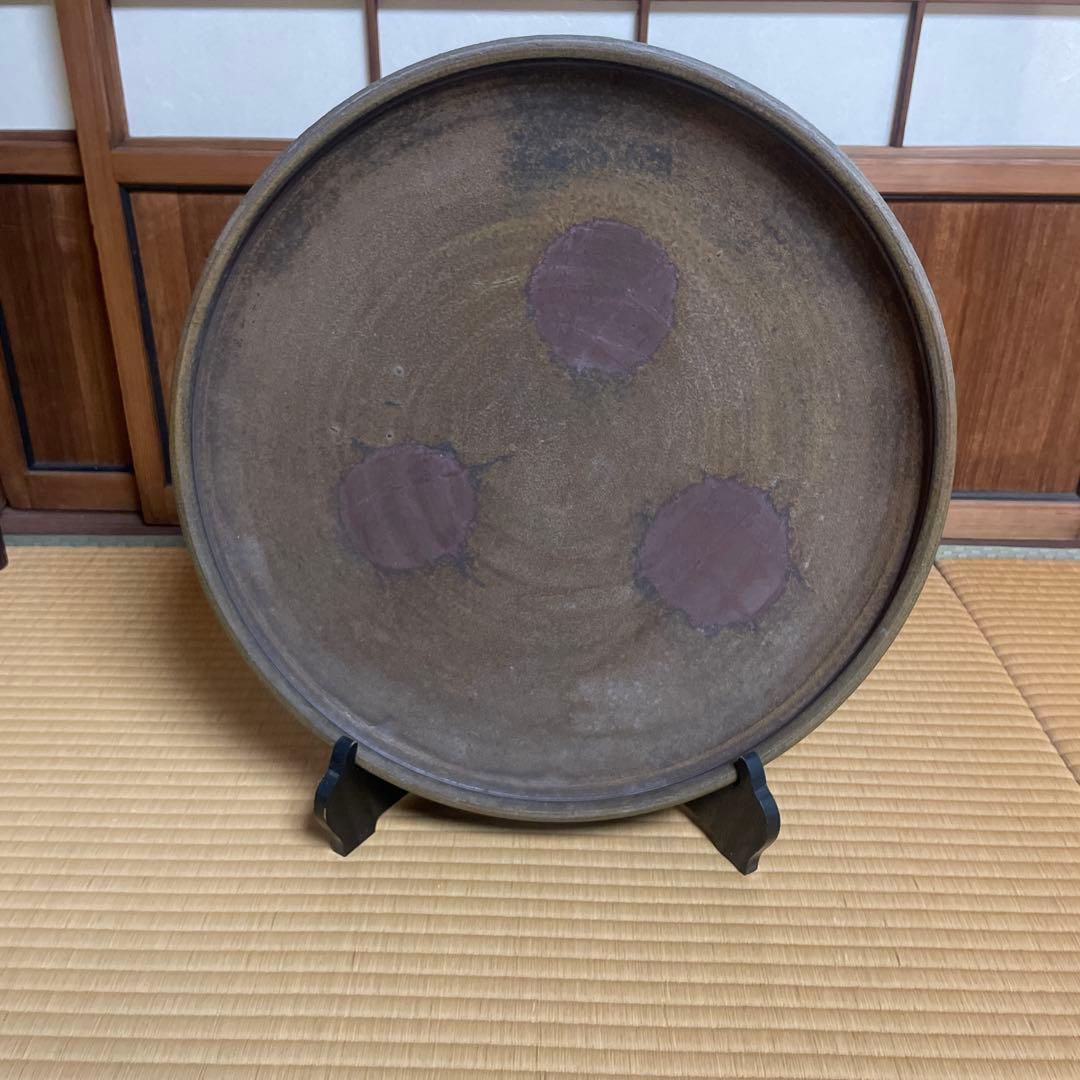 24時間以内発送★備前焼　大皿　飾り皿　印あり
