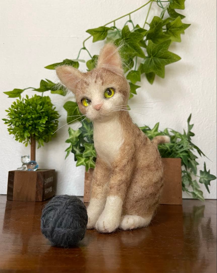 羊毛フェルト 茶トラ猫