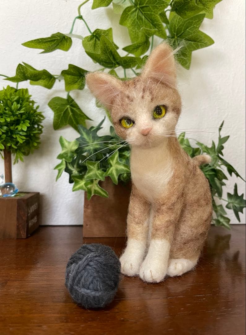羊毛フェルト 茶トラ猫