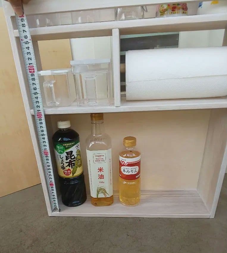 木製スパイスラック、キッチンペーパーホルダー