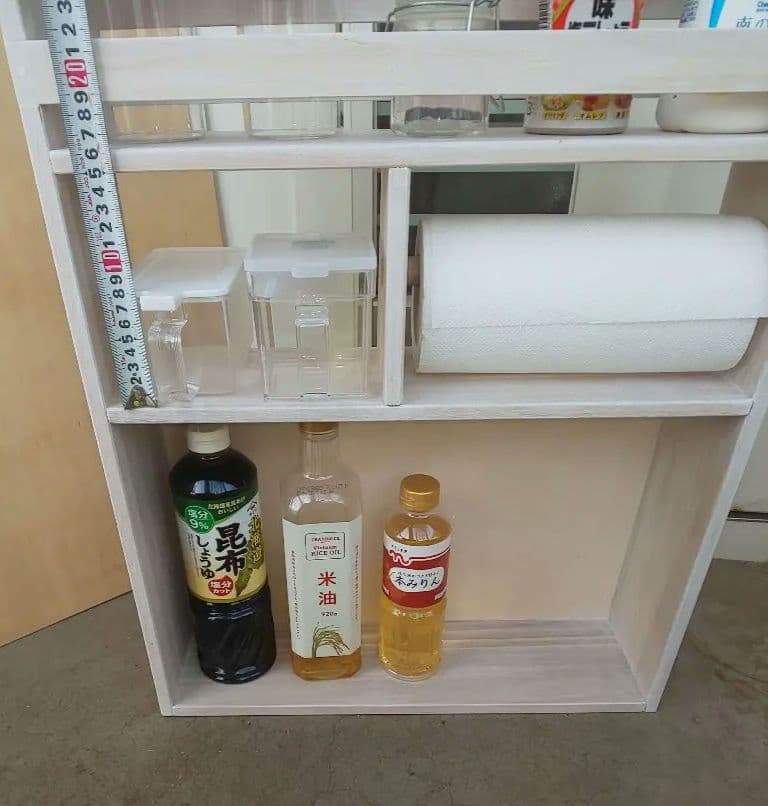 木製スパイスラック、キッチンペーパーホルダー