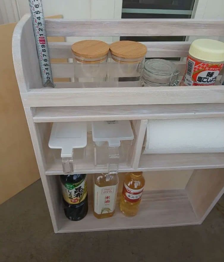 木製スパイスラック、キッチンペーパーホルダー