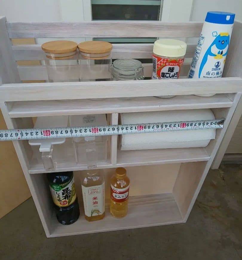 木製スパイスラック、キッチンペーパーホルダー