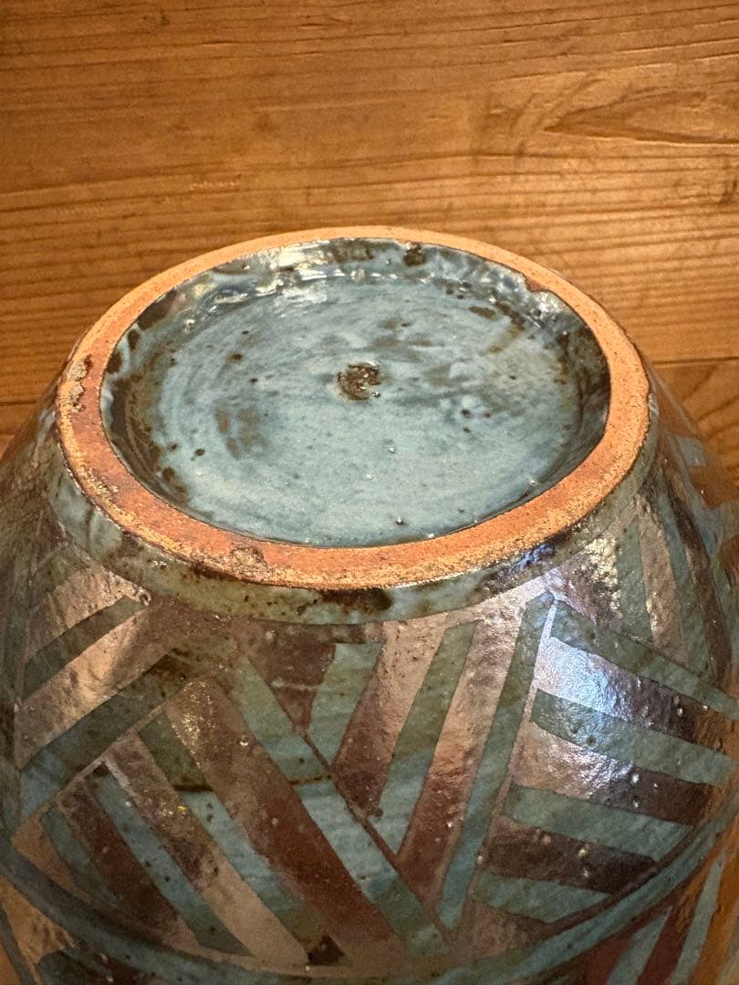 2点おまとめ　松崎健　呉須釉白金彩更紗文壷　共箱　未使用品